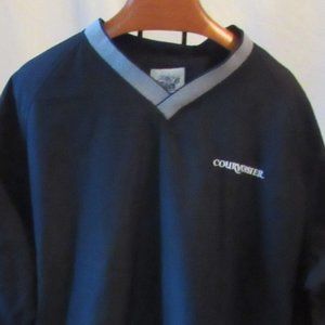 Couvoisier Black Mens V-Neck Pullover Windbreaker by Chestnut Hill Size XL EUC